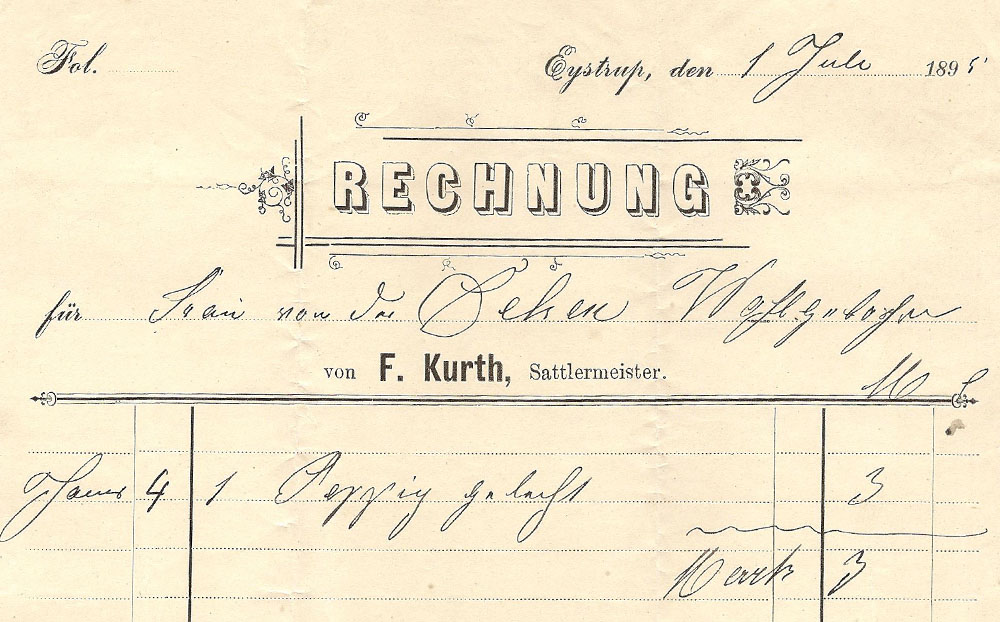1895 Sattlermeister F. Kurth