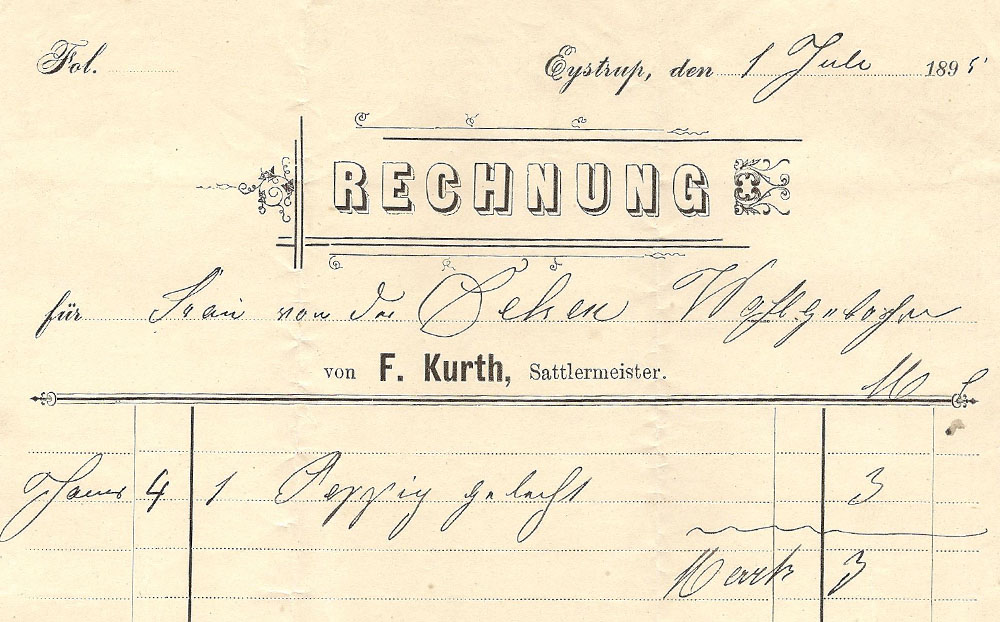 1895 Sattlermeister F. Kurth