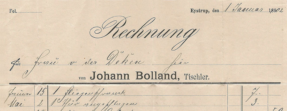 Tischler Johann Bolland