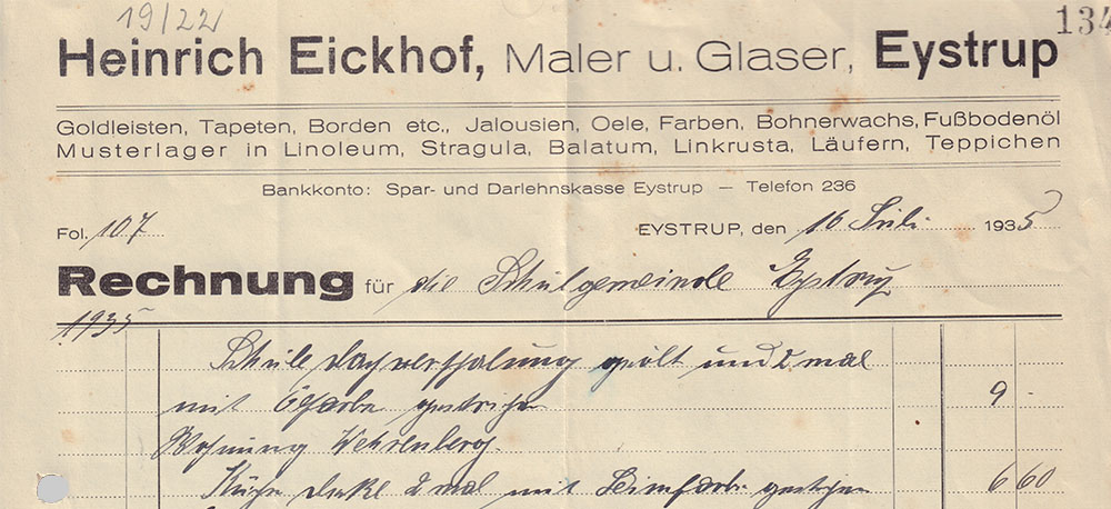 Maler u. Glaser Heinrich Eickhoff