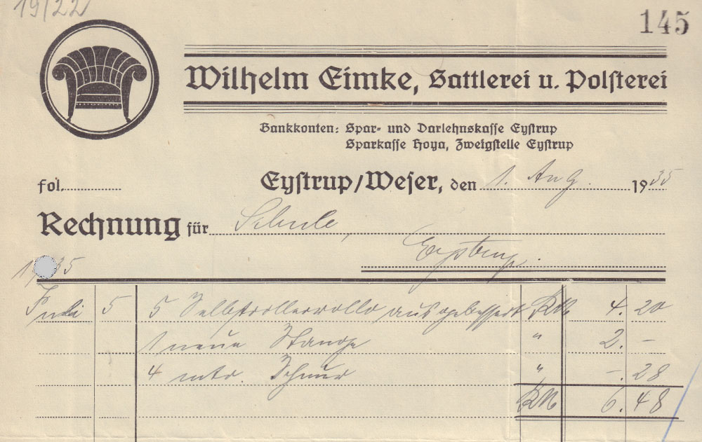 Sattler und Polsterei Wilhelm Eimke