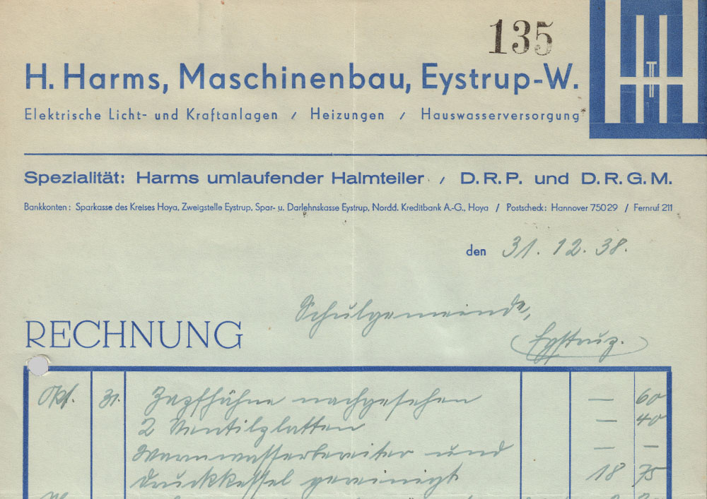 H. Harms Maschinenbau Elektrische Licht- und Kraftanlagen