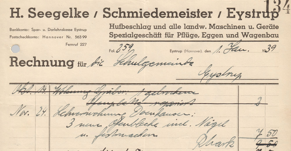 H. Seegelke Schmiedemeister