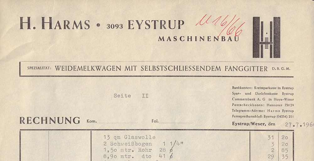 Weidemelkwagen mit selbstschließendem Fanggitter D.B.G.M.