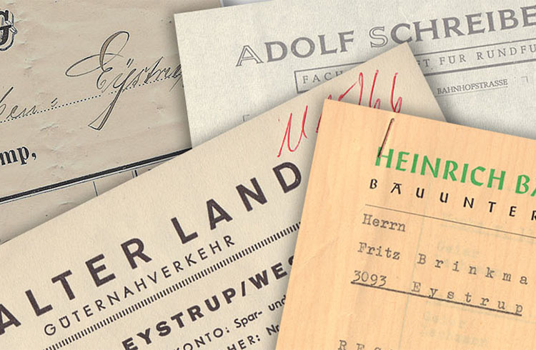 Alte Briefköpfe und Rechnungen