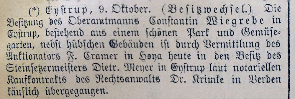 Hoyaer Wochenblatt vom 28.08.1901