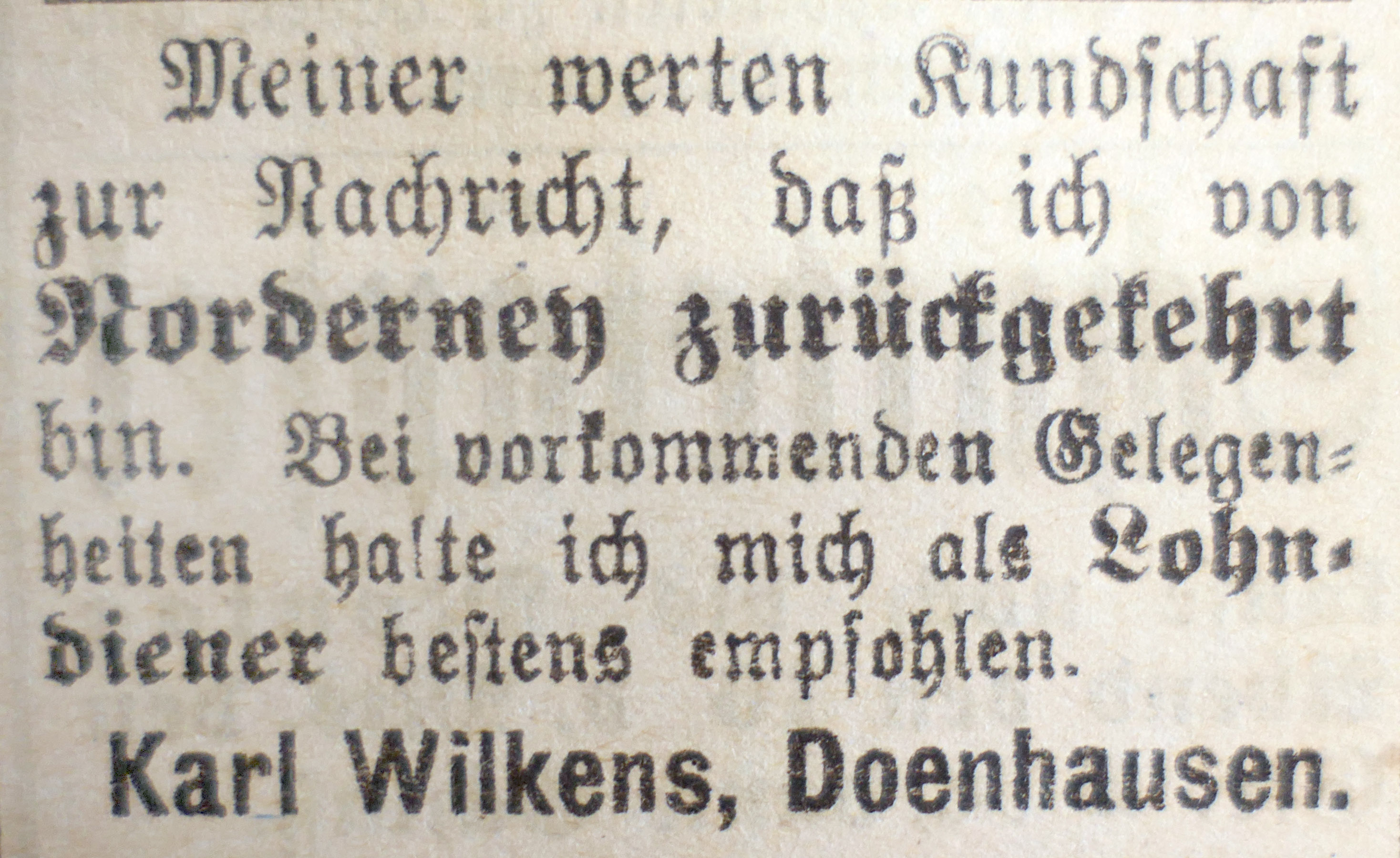 Hoyaer Wochenblatt vom 15.10.1905