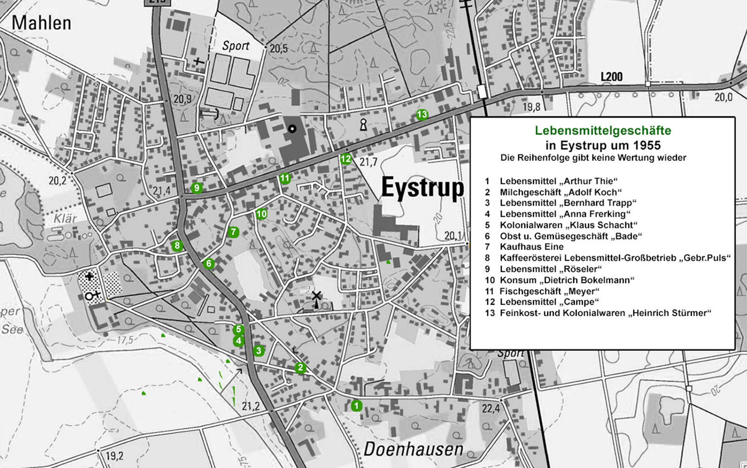 Eystruper Lebensmittelgeschäfte um 1955