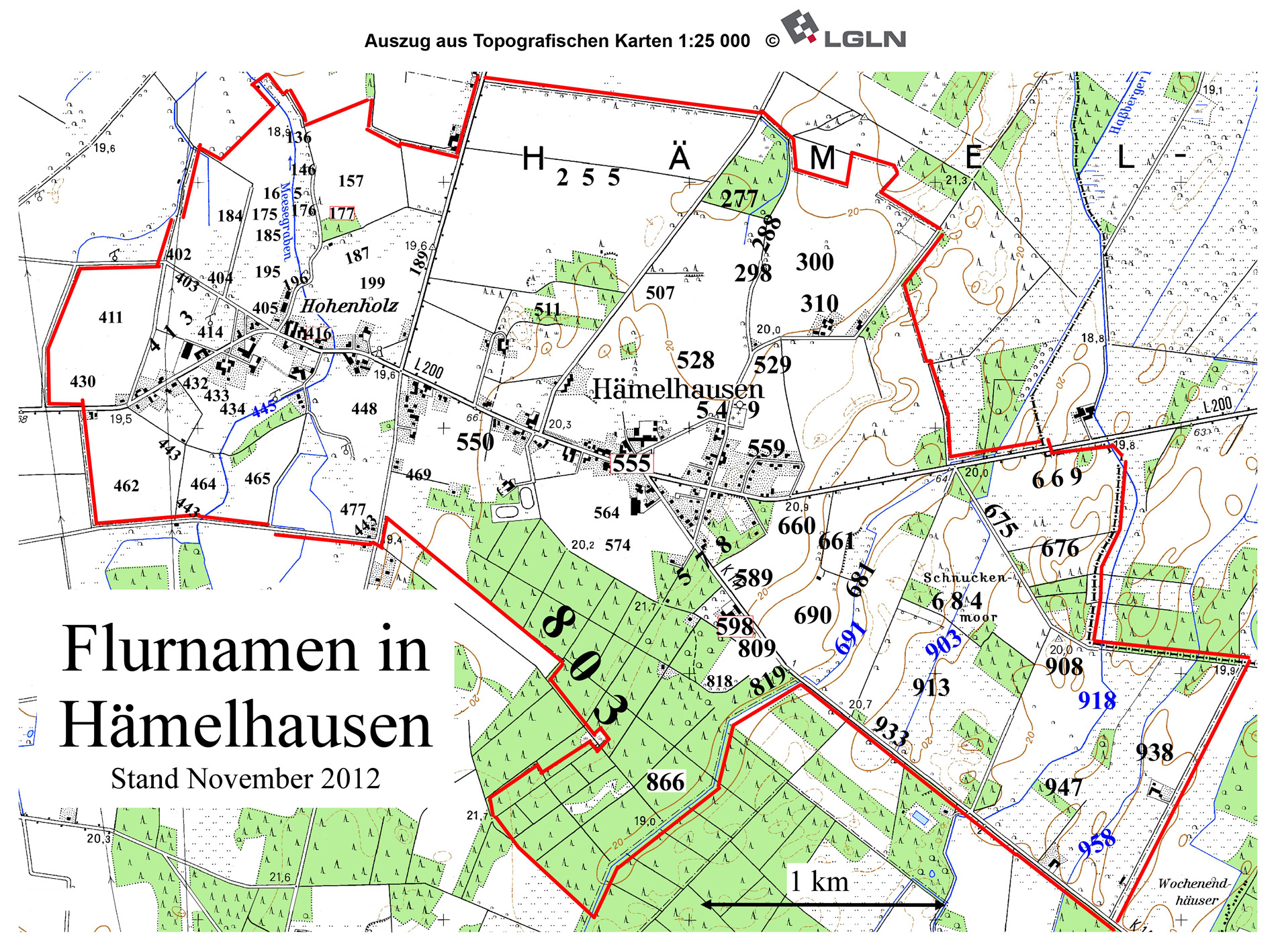 ALte Flurnamen in Hämelhausen