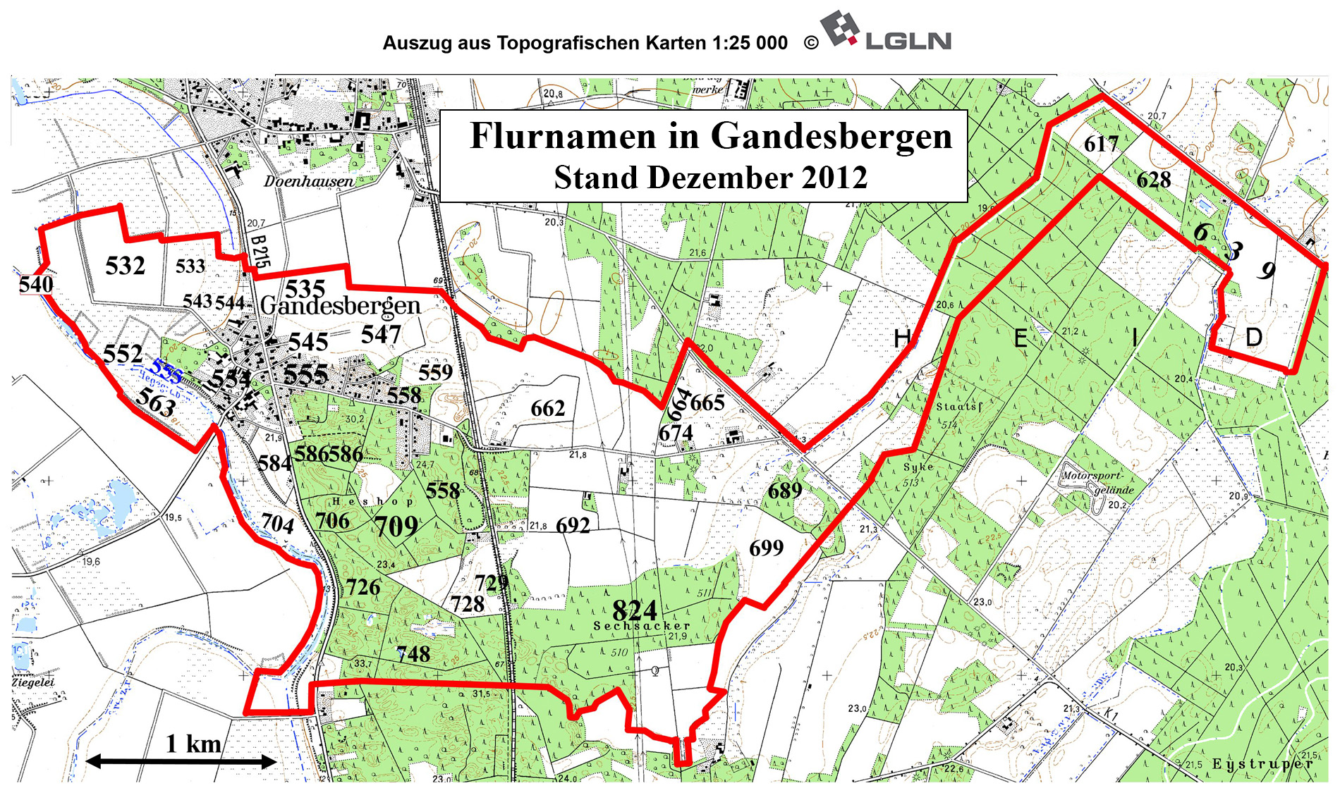 ALte Flurnamen in Hämelhausen