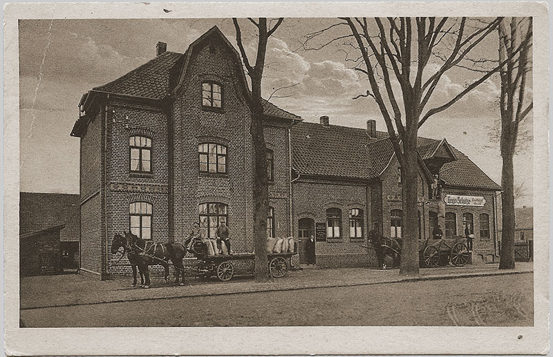 Geschäftshaus der Firma Hugo Schütze, Landbedarf, Eystrup 1925