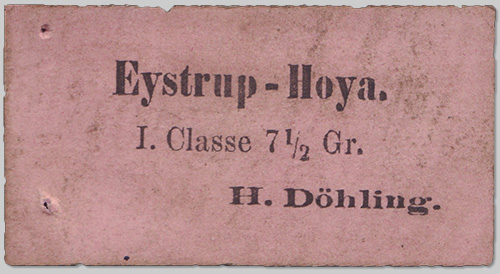Fahrkarte 1. Classe von 1873