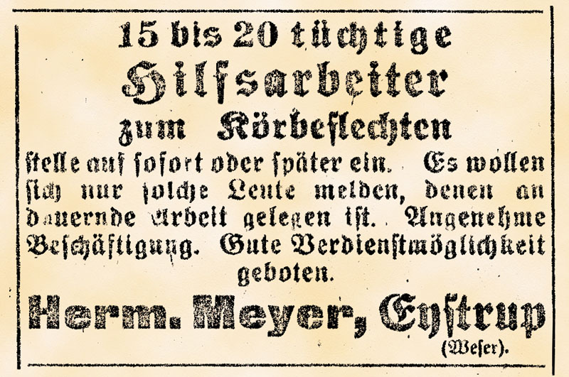 Anzeige Korbmacher Meyer