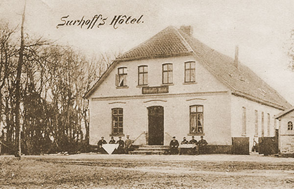 Gruss aus Eystrup mit Ansichten der Bahnhofseiche, Zwillingslinde, Kirche und Weser